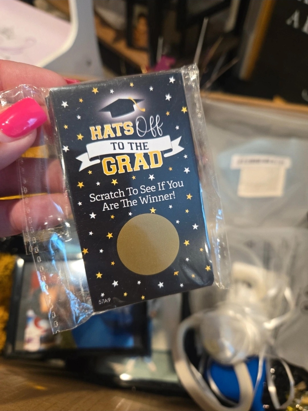 Graduation Scratch Card Party Favor - Black & Gold